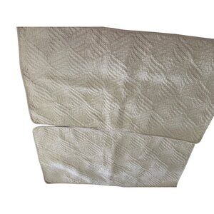2 King Quilted Beige Leaf Pattern cotton Pillow Shams boho costal cottage chic